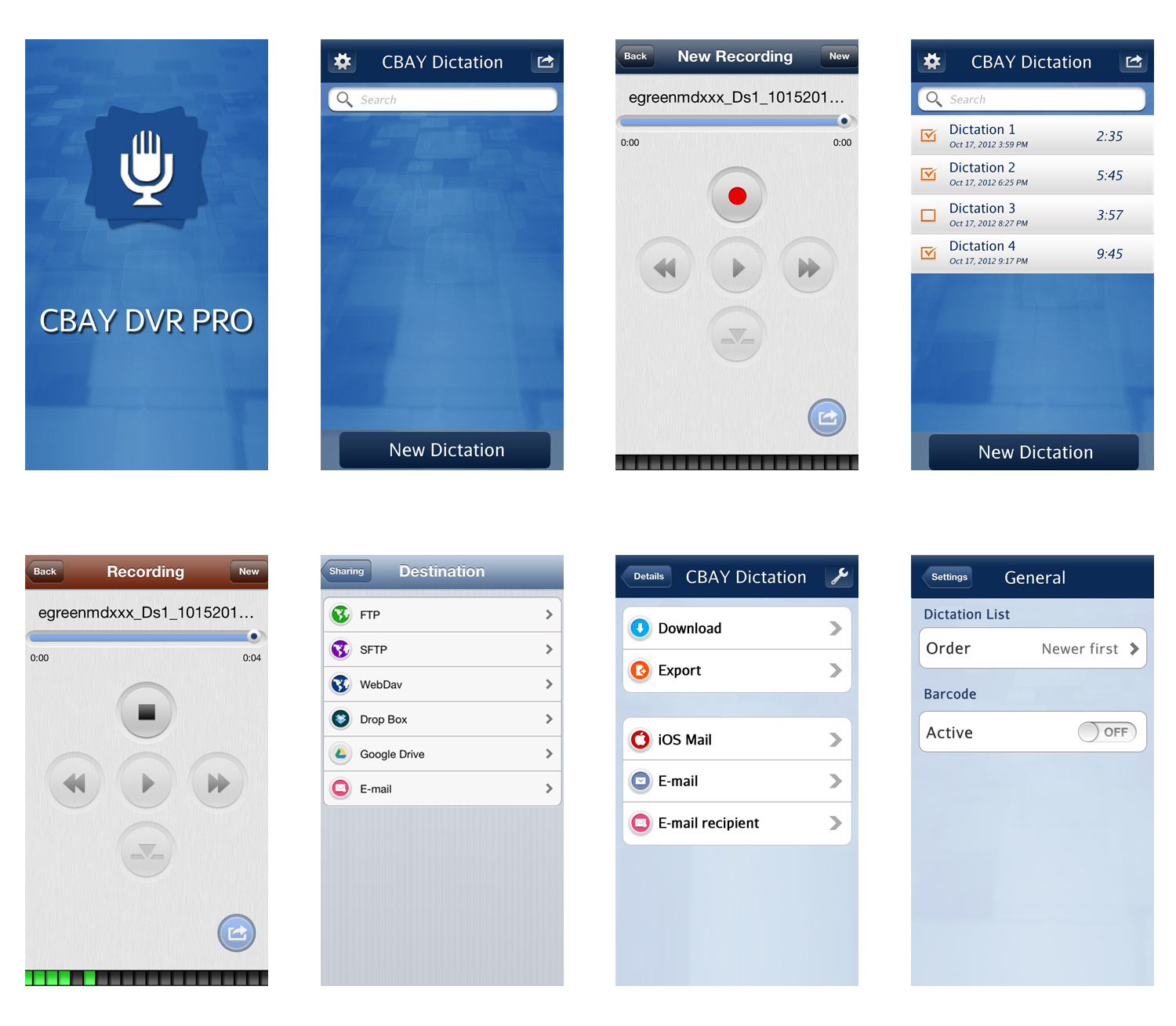 CBAY DVR iOS App Screens - Screenshot